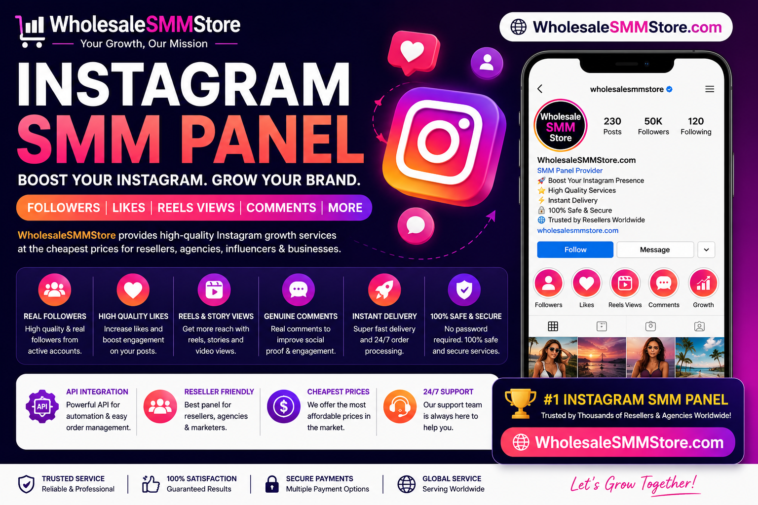 Instagram SMM Panel for Followers, Likes, Reels Views and Social Media Growth Services